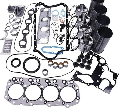 4JB1 Overhaul Rebuild Kit for Isuzu Engine 4JB1 2.8L Bobcat Loader 1213 843 853 (Square Piston Base, 31MM Diameter Piston Pin)