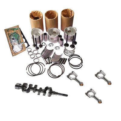 New Overhaul Rebuild Kit + 3X Connecting Rods + Crankshaft Compatible with Kubota D902 Engine B BX GL KX RTV ZD Series Tractors