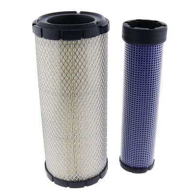 New Engine Air Filter Kit Inner Outer AP33331 KV16428 Compatible with John Deere Skid Steer 240 250 270 CT322 317 Case 40XT 60XT 70XT 75XT 85XT 1840 1845C 435 445 445CT Kubota SVL75 SVL75-2 SVL75C SVL75C-2